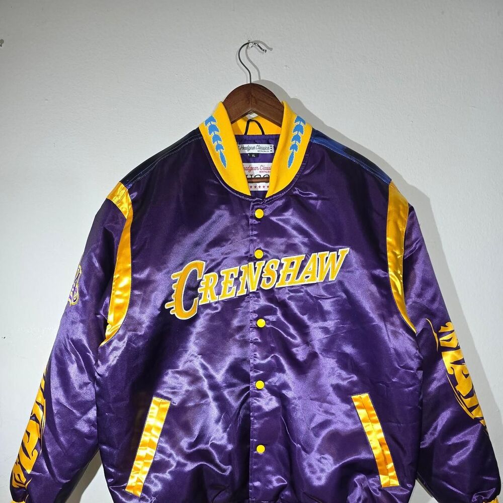 Headgear Classic Nostalgia Crenshaw Mamba Mentality Satin Jacket  Size XL